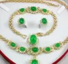 jóias sem jóias jóias jóias jóias jóias jóias jóias de jade Verde Bracelete amarelo de Brinco dourado anel de Colar