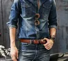 Hoge kwaliteit leren riem met naaldgesp Jeans moderiemen215A
