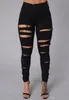 Jeans magros de rua de rua skinny Sexy Skin Ripped Jeans Fashion Fashion Black and White Lápis Pants275C6335327