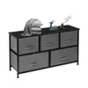 2-Tier Широкий гардероб Dresser, Детская Dresser башня с 5 Easy тяните ткань Тумбы и Metal Frame, многоцелевой Организатора Unit для шкафов,