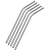 DHL Free shipping 500pcs/lot Stainless Steel Straw Steel Drinking Straws 8.5" Reusable ECO Metal Drinking Straw Bar Drinks Party Stag