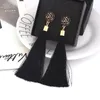 Boho Crystal Long Tassel Drop Серьги для женщин Этническая геометрическая роза Знак Цветок Держись, Серьговые украшения модные украшения в объеме