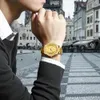 Top Männer Golduhr Quarz-Uhren Männliche Edelstahl Quarz Goldene Herren Armbanduhren Für Mann Geschenkuhr