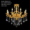 Gold Crystal Chandelier Lighting Fixture 8 Arms Classic Metal Chandelier Crystal Lustre Hanging Lamp for Foyer MD8676 D31.5 inch H32.2 inch