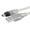 USB ~ FireWire IEEE 1394 4 핀 ILINK 어댑터 데이터 케이블 5ft 1.5m Clear and Black