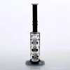 32cm Tall Real Image White Black Hunter Thick Base Glass Bong 14.4mm Joint Water Pipe with Percolato Recycle Oil Rigs