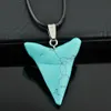 Lot 12pcs Natural Stone tooth pendant necklace turquoise charms for men women's gifts9184903