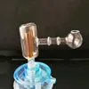 Straight double filtering pot Wholesale Glass Hookah, Glass Water Pipe Fitting