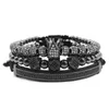 3pcs/set Men Bracelet Jewelry Crown Charms Macrame Beads Bracelets For Women Pulseira Masculina Pulseira Women Bracelets Y19051403