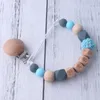 Ny Ins Hot Sale Baby Trä Pärla Pacifier Chain Clips With Cover Foreign Trade Hot Sale Handgjorda Naturligt Spädbarn Baby Nådig Pacifier A7813