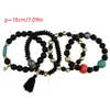 idéalway charmant multicouche 4 pcs set à la main bracelet à main bracelet d'énergie de bracelet bracelet 3 couleurs 342q