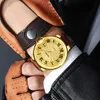 Reloj mecánico automático de moda TEVISE para hombre, reloj de acero inoxidable dorado para hombre, reloj de pulsera de marca de lujo para hombre 257t
