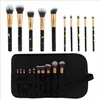 10PCS Makeup Brushes Kit Marble Eyeshadow/Foundation /Powder/ Blush/Lip Makeup Brush Set With PU Bag Cosmetic Tool