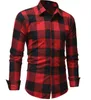 Plaid skjorta män skjortor 2018 ny mode kemise homme mens rutiga skjortor långärmad skjorta män blus 3xl v66