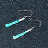 Mode 925 Sterling Silver Charm Oorringen met blauwe opaal Gemstone Mooie Long Design Hoop Earring Sieraden hele1793306