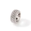 Nowy spersonalizowany 18 -karatowy złoto -bling Cubic Zirkonia Cuban Rotate Finger Pierścień lodowane diamentowe pierścionki