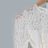 2019 Primavera Verão Floral Impressão Três Quartos Sleeves Rodada Collar Rendão Cintilos Belted Knee-Comprimento Vestidos Mulheres Vestido Moda A2614