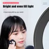 M26 10 인치 LED 셀카 링 조명 라이브 스트림 YouTube Tiktok Vlog Dimmable LED 카메라 뷰티 링 라이트 라이트 라이트 조명 9836379를위한 삼각대 스탠드.