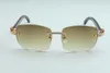 Outlet d'usine Dernier A8-B3524012 Diamond Natural Natural Black Horn Diamond Lens Sunglasses Fashion Hommes et femmes Lunettes de soleil sans limites 213A