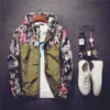 Mannen Hooded Jacket 2018 Herfst Nieuwe Mode Heren Floral Hooded Windbreaker Lichtgewicht Zip-Up Jacket met Pocket Jaqueta Masculin