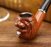 Retro Men's Pipe Lion Head Resin Pipe Acrylic Bent Handle Small Wooden Pipe