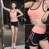 OLOEY Women 5 Piece Yoga Set for Running T-Shirt Fitness Bra Sports Wear Gym Clothing Women Workout Set Sports Suit MX200329