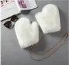 Fashion-Winter Imitation Fox pälshandskar Kvinnlig hängare plus sammet tjocka plyschhandskar Unisex konstgjorda rävläder