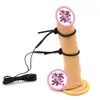 Ledande loopar, kuk och boll Electro Penis Ring, ledande gummiband Tens Sexleksaker för män Elektrisk stötdämpare Y18110801