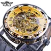 Inne zegarki Zwycięzca czarny złote retro świetliste dłonie moda Wyświetlacz męski mechaniczny szkielet nadgarstka Top marka luksusowy zegar+pudełko zegarowe