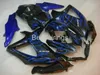 Kit carenatura OEM moto per SUZUKI GSXR600 GSXR750 2008 2009 2010 carenature nere blu fiamme GSXR 600 750 08 09 10 Stampaggio ad iniezione CV55