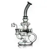 Recycler Oil Rigs vidro Bongos narguilé bubbler Bocal de vidro da tubulação de água Bubber com In Catcher Two Função Acessórios de cinza Stock