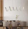 Moderne LED-lente Hanglamp Aluminium Chandalier Lighting Island Lamp voor Restaurant Bar Keuken Woonkamer