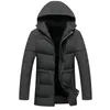 Män vinter fleece tjock lång jacka -20 höst vinter manlig casual varm bomull vadderad windbreaker hooded parka streetwear coat