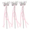 Magicgem Butterfly Fairy Wand for Girls - Pink/Blue Ribbon Vestermers ، Prop Assume Dressure Prop مع Princess Smink