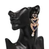 Fashion- Classic Fashion Zinc Alloy Charm Heart Dangle örhänge för kvinnor trendiga simulerade pärlörhängen