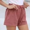 Летние повседневные шорты Beach Papered Высокая талия Comfy DrawString Splice Свободные Короткие штаны Мода Леди Booty Shorts Plus Размер
