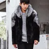 Clobee Homens Coats 2019 Mens Inverno Luxo Brasão Plus Size Mink Faux Fur Engrossar Blusão manga comprida Parka Fox Fur Coats M468