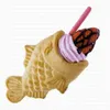 Corée commerciale crème glacée Taiyaki Machine poisson en forme de bouche ouverte gaufrier Taiyaki corée poisson gaufrier boulanger Machine