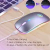 A2 Rechargeable Mouse 2.4G Wireless Silent LED Backlit Mice USB Optical Ergonomic Gaming Mouse PC Computer Mouse For Laptop Computer PC