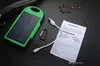 Hot 5000MAH Solar Power Bank Wodoodporna wstrząsy Dustoodporny Przenośny Słoneczny PowerBank Zewnętrzna bateria do telefonu komórkowego iPhone