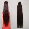 100g Straight PU Skin Weft Hand Tied Tape In Adhesives 100% Brazilian Virgin Human Hair Extensions 10-24" 40Pcs Double Drawn Hair