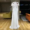 Arabic Robe De Soiree Long Sleeve Evening Dresses Ruffles High Neck Mermaid Prom Dress Satin Modest Formal Party Gowns