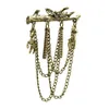 2 Colors Alloy Antlers Brooches Coat Pins Collar Chain Women Men Suit Dress Accessories