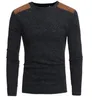 Moda-homens inverno quente tricotada camisola casual pulôver rodada pescoço manga comprida slim top alto frete grátis