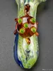 Partihandel Färgad Mini Glass Pyrex Spoon Rökning Rör Handgjorda Rör 4 '' Tobacco Tillbehör för torr ört