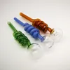 6 tum pyrex glasoljebrännare rör för vattenpipa röktillbehör flera färger rak rörsked handpipes färgglada dab vax förångare sw06