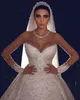 arabic aso ebi lace beaded crystals wedding dresses sheer neck long sleeves bridal dresses sexy vintage wedding gowns zj522 1781