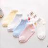 Striped Childrock Sock Summer Baby Boy Socks Bomull Flickor Anklets Båt Kort Sock Kids Slang 0-12 år Halv-sock Grunt Sko Strumpor