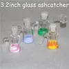 Acchiappacenere in vetro da fumo da 3,2 pollici con contenitore in silicone da 7 ml 14mm-14mm 18mm-18mm per bong oil rig recupero ashcatchers Base in silicone staccabile