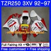 키트 YAMAHA TZR250RR 용 RS 화이트 글로스 블루 TZR250 92 93 94 95 96 97 245HM.42 TZR 250 3XV YPVS TZR 250 1992 1993 1994 1995 1996 1997 페어링